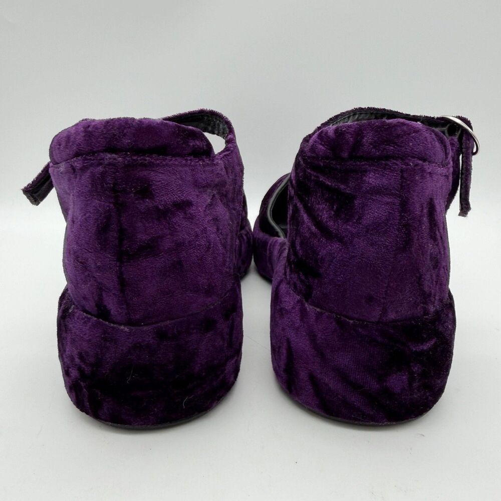 TUK Purple Velvet Wrapped Mary Jane Platform Shoes Women’s 7 Rockabilly Goth - Picture 8 of 11